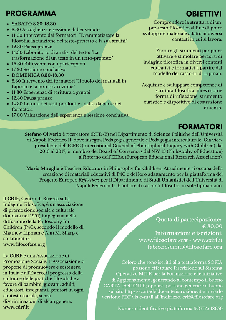 Seminario di Scrittura Brescia 2018 Retro